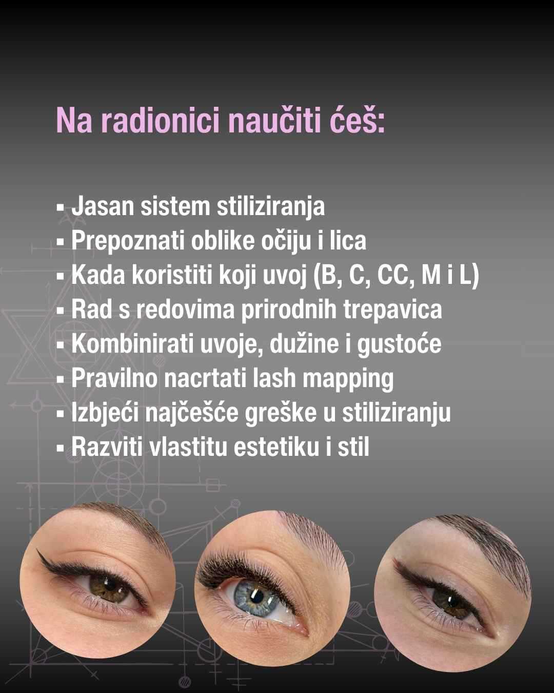 Radionica "Umijeće stiliziranja ekstenzija trepavica" - 29.11.2025. - Slika 2